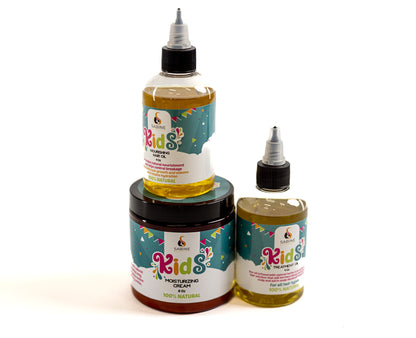 Kids Hair Care Routine Bundle (Kids Treatment Oil, Kids Nourishing Hair Oil & Kids Moisturizing Cream)